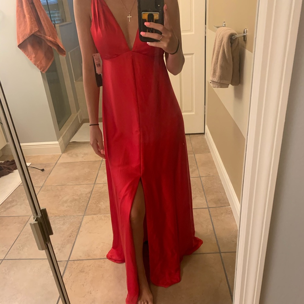Red silk prom dress MAKE AN OFFER MUST GO SOON
